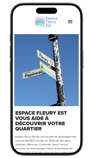 Un site web wordpress adaptif pour appareils mobiles. Conception du site web d'Espace Fleury Est